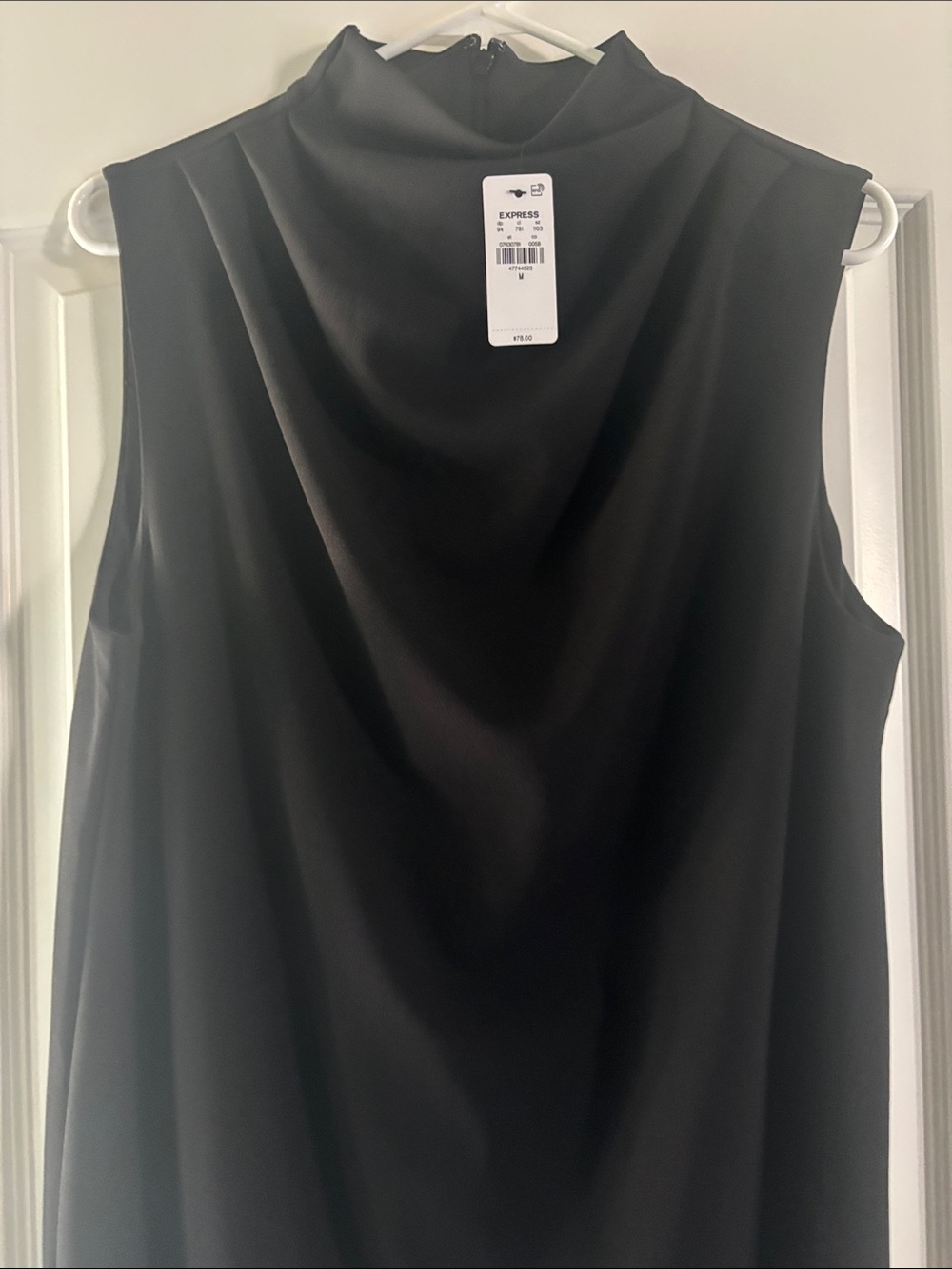 Express Black Sleeveless Mock Neck Mini Dress - Picture 4 of 5